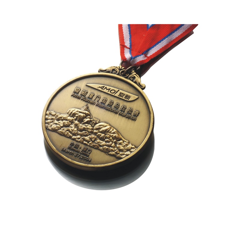 Antique brass medal