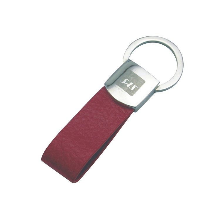 brown leather keychain