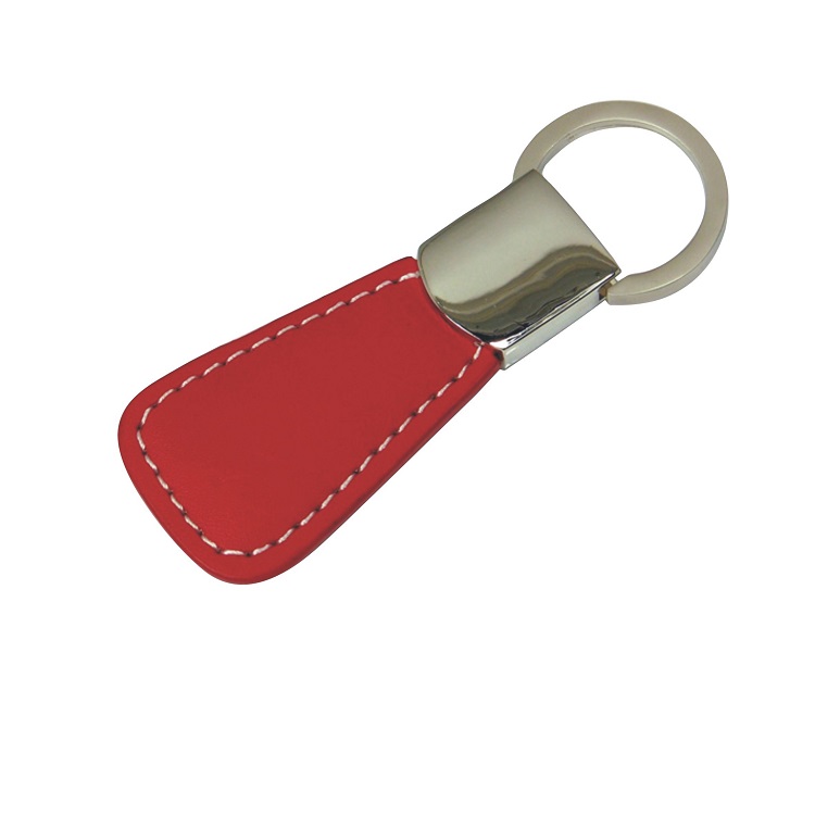 Red leather keychain