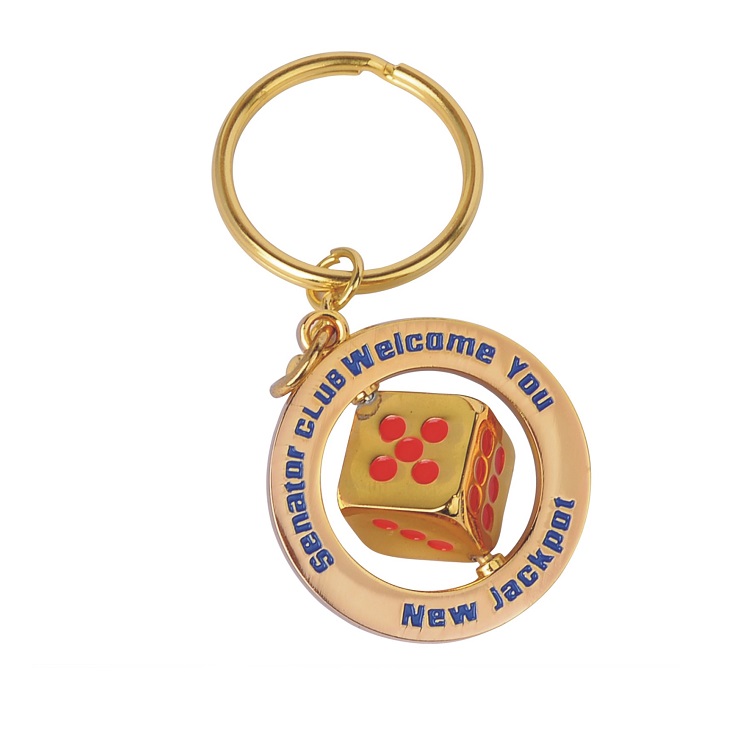 3D dice shape keychain