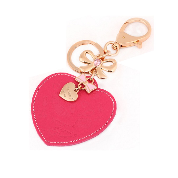Red leather keychain