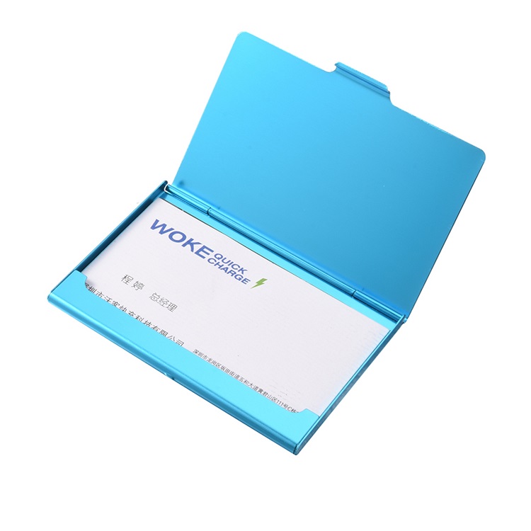 blue name card holder
