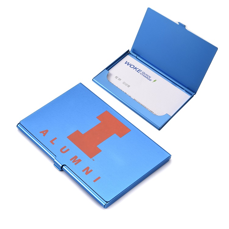 blue printing name card holder