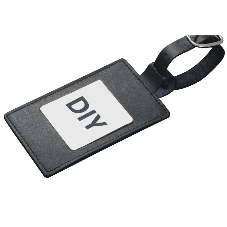 Metal and Leather luggage tag