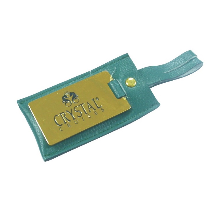 Metal & Leather luggage tag