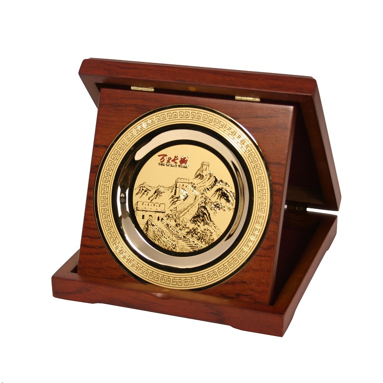 wooden metal plaque